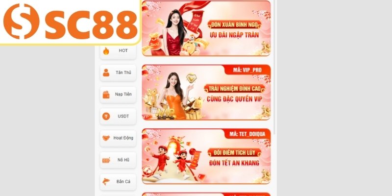 Điểm danh các khuyến mãi SC88 cực hot
