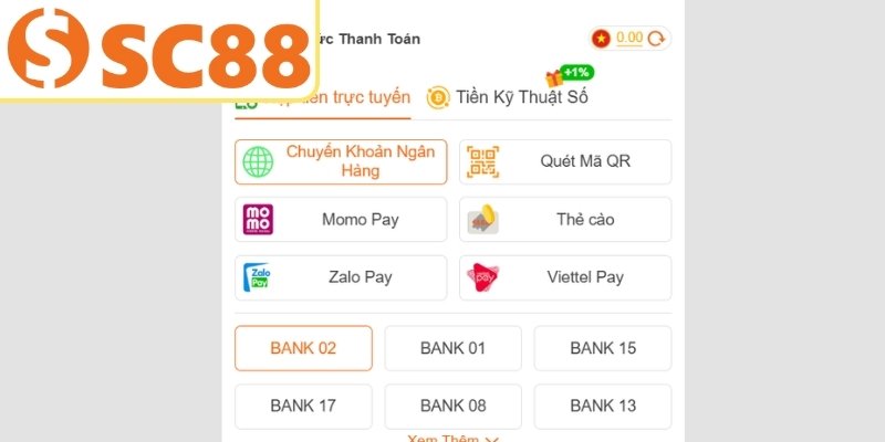 Tuân thủ điều kiện nạp tiền SC88